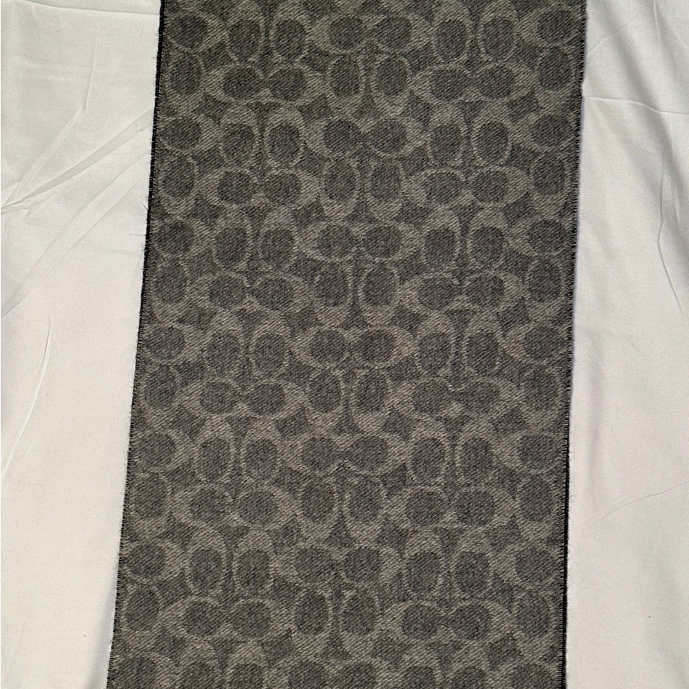 Coach Black and Gray Two-Tone Scarf - Picture 8 of 10